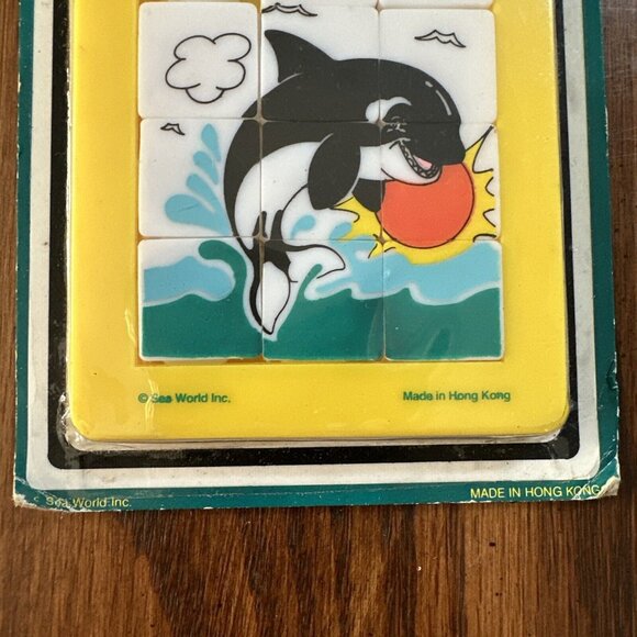 Vintage Sea World SeaWorld Shamu Orca Sliding Puzzle Tile Slide Puzzle - Picture 4 of 4